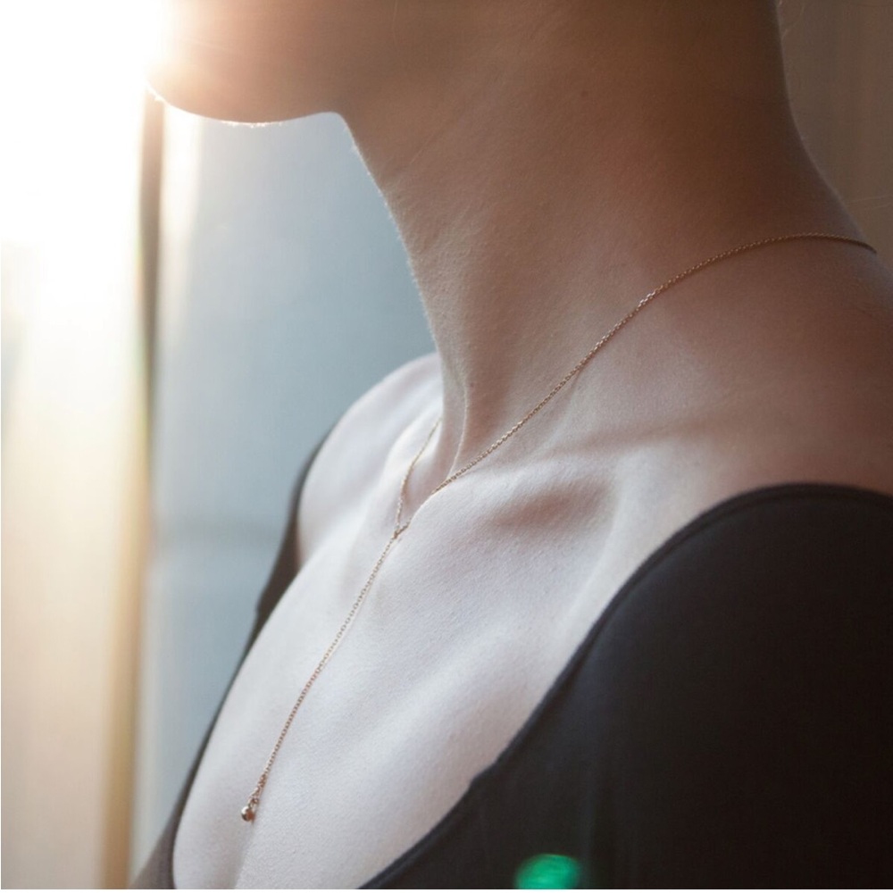 catbird - 14k yellow gold greco lariat necklace